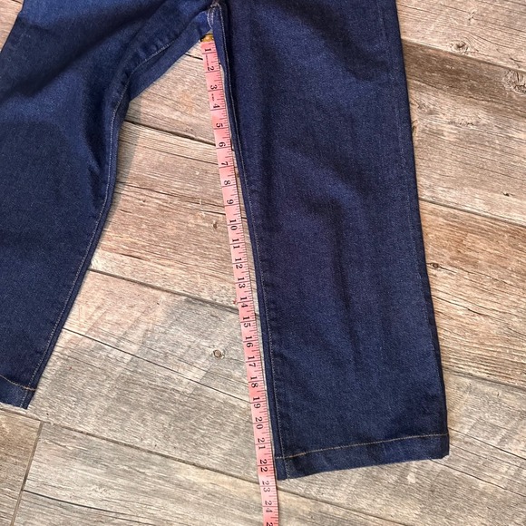 7 For All Mankind Womens Cropped Alexa Jeans Luxe Vintage Dark Wash Button Fly - Picture 9 of 12